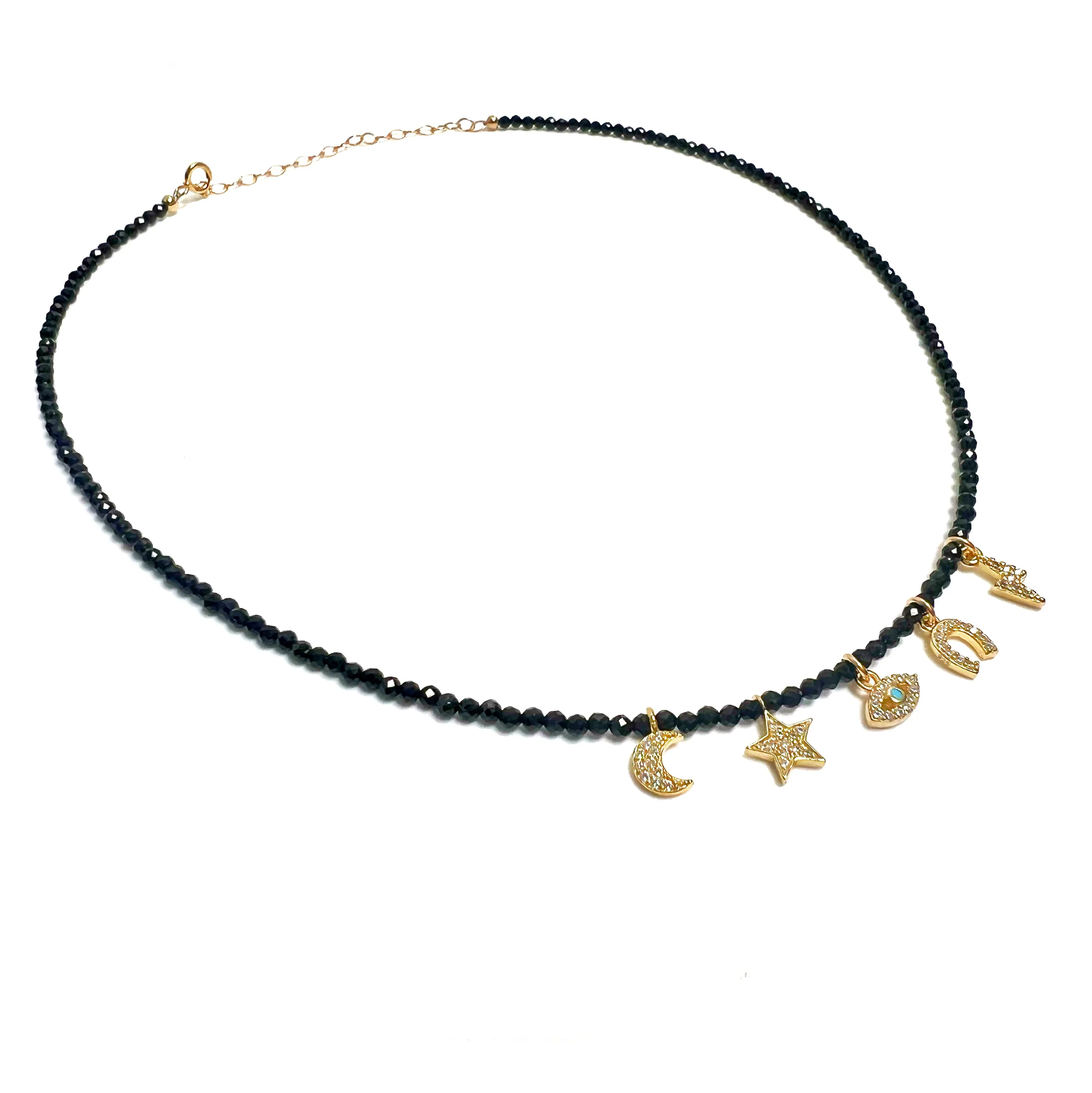 Mini Multi Charms Stone Choker