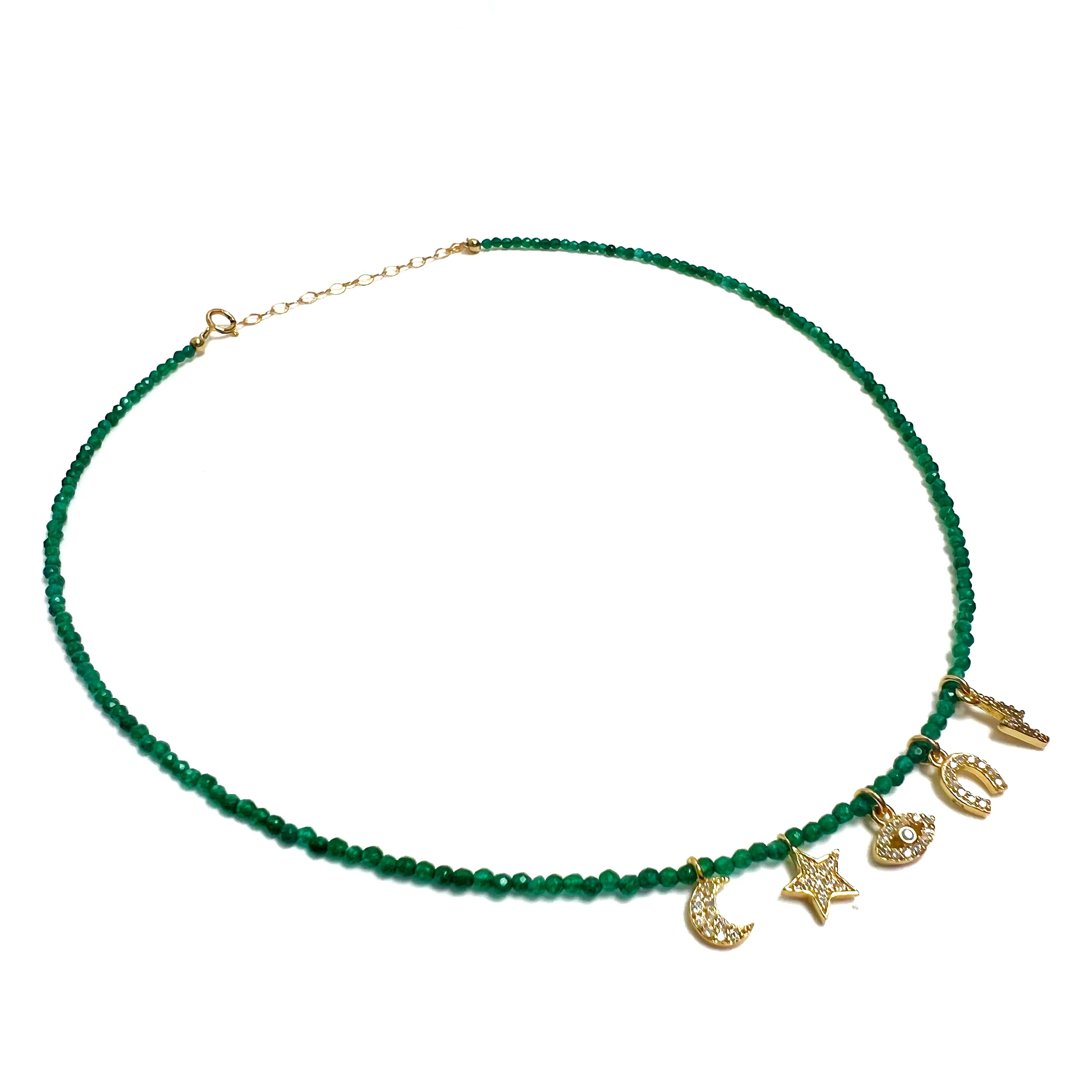 Mini Multi Charms Stone Choker