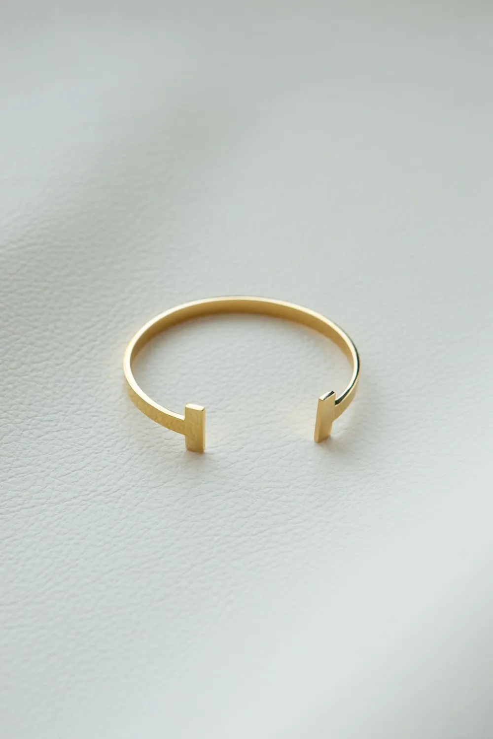 Minimalist Gold T Bar Cuff Bracelet