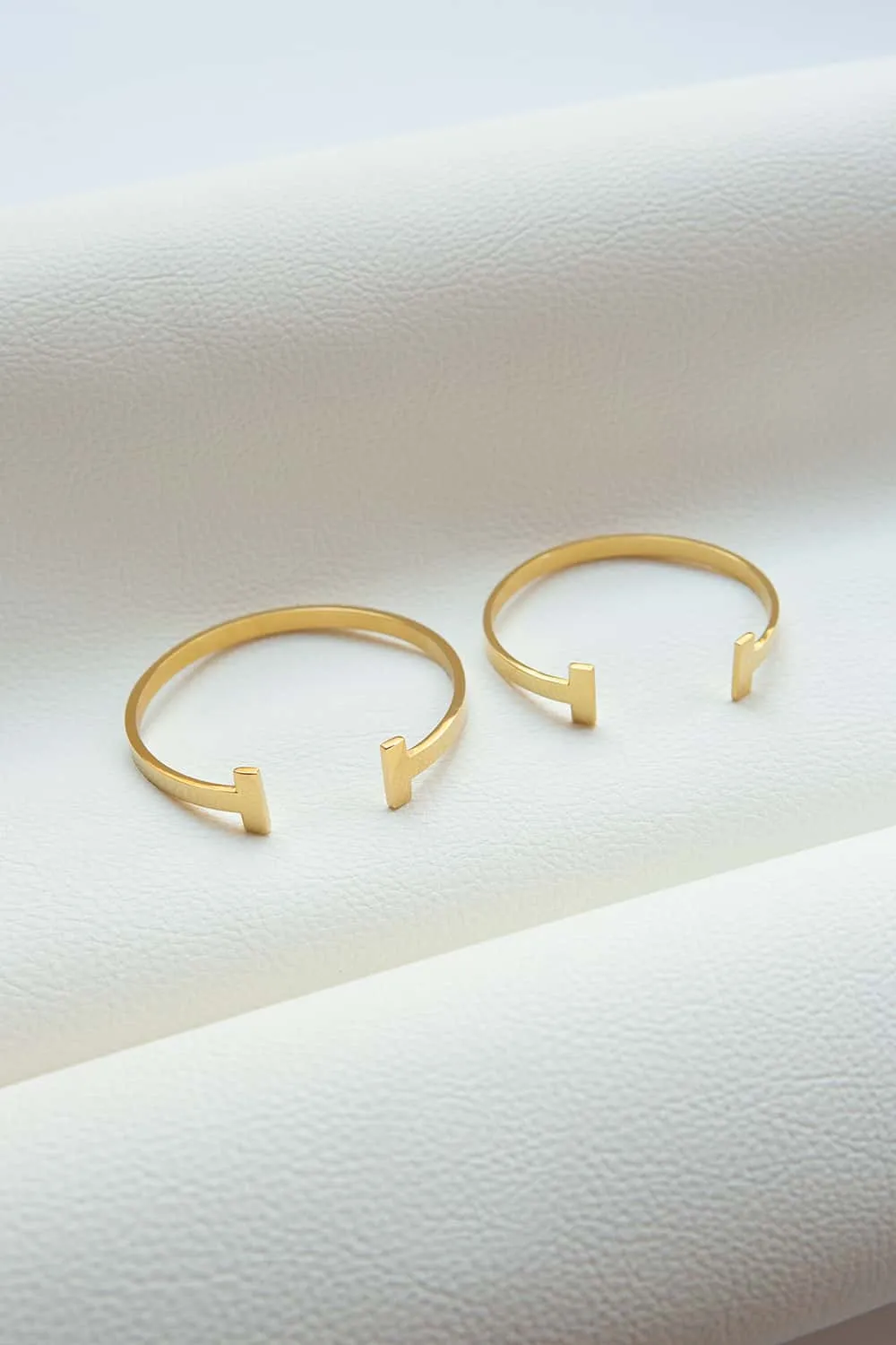 Minimalist Gold T Bar Cuff Bracelet