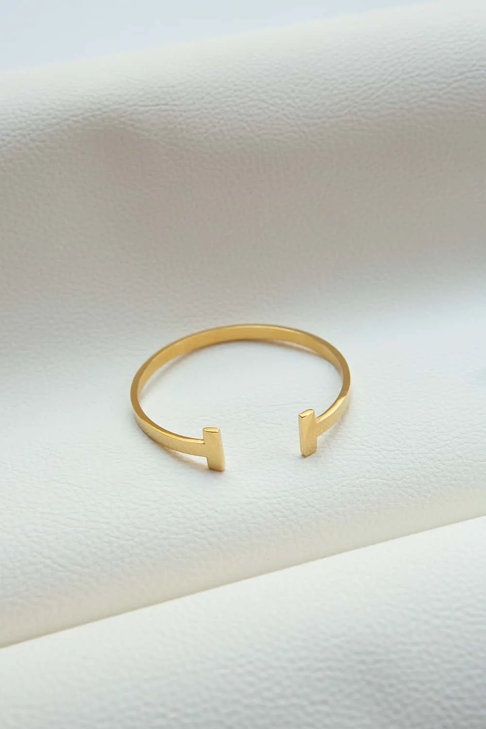Minimalist Gold T Bar Cuff Bracelet