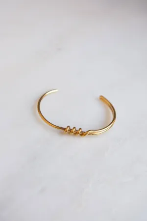Minimalist Gold Wire Twist Cuff Bracelet