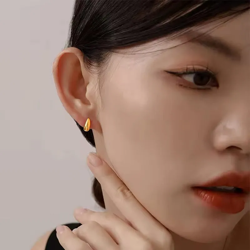 Minimalist Stainless Steel Water Drop Stud Earrings