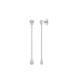 Mirage Drop Earrings with 0.10ct of Laboratory Grown Diamonds in Sterling Silver and Platinum