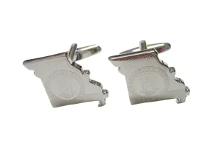 Missouri State Map Shape and Flag Design Cufflinks