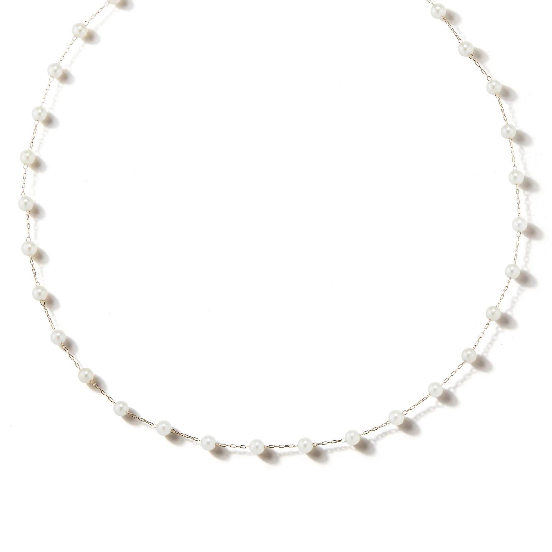 Mizuki Floating Akoya Pearl Chain Necklace