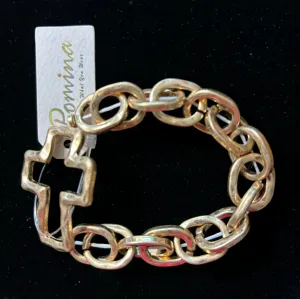 MK - Link Chain Cross Bracelet