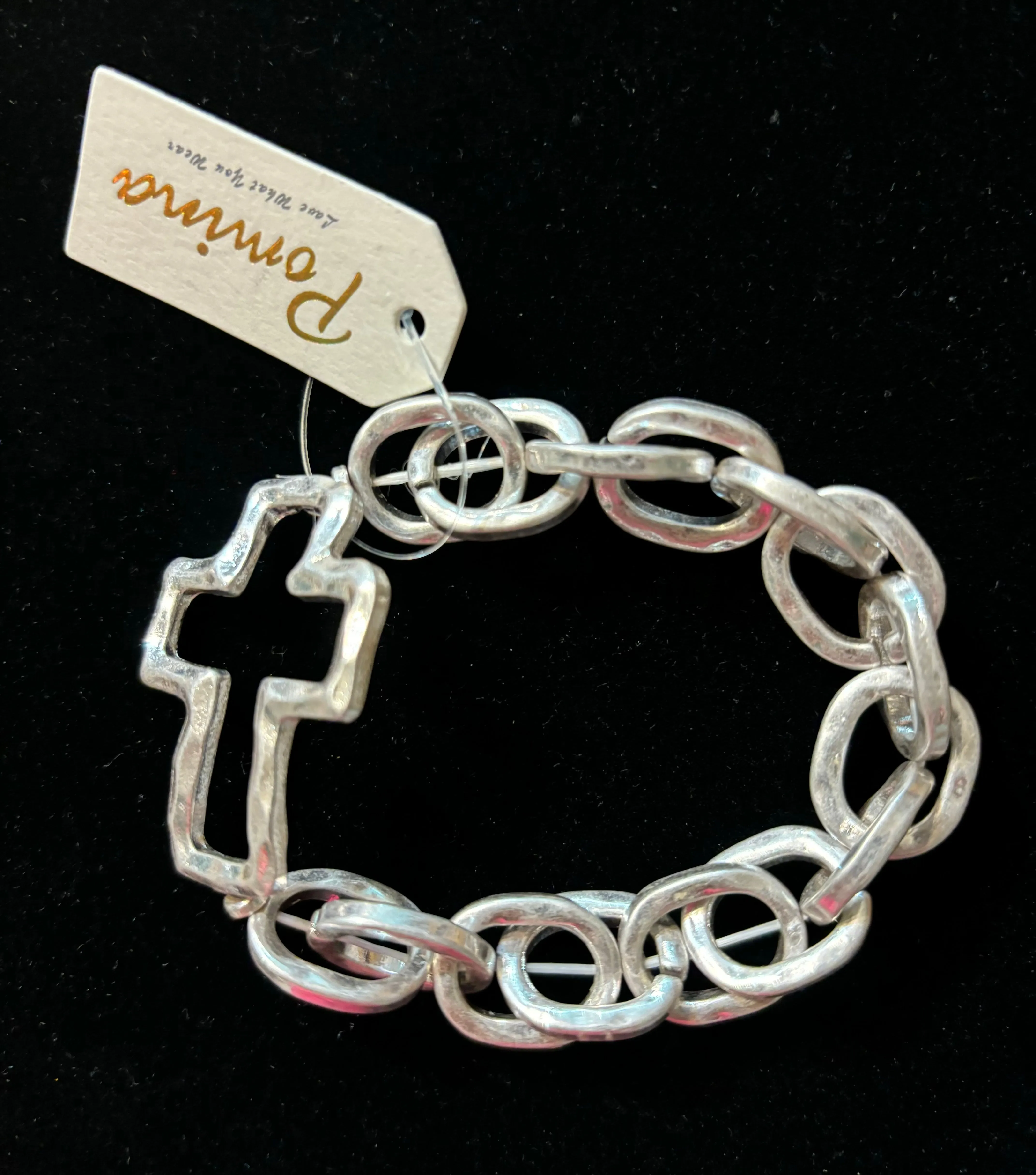 MK - Link Chain Cross Bracelet