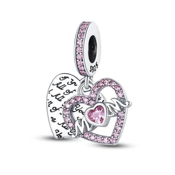 Mom Heart Dangle Charm
