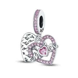 Mom Heart Dangle Charm
