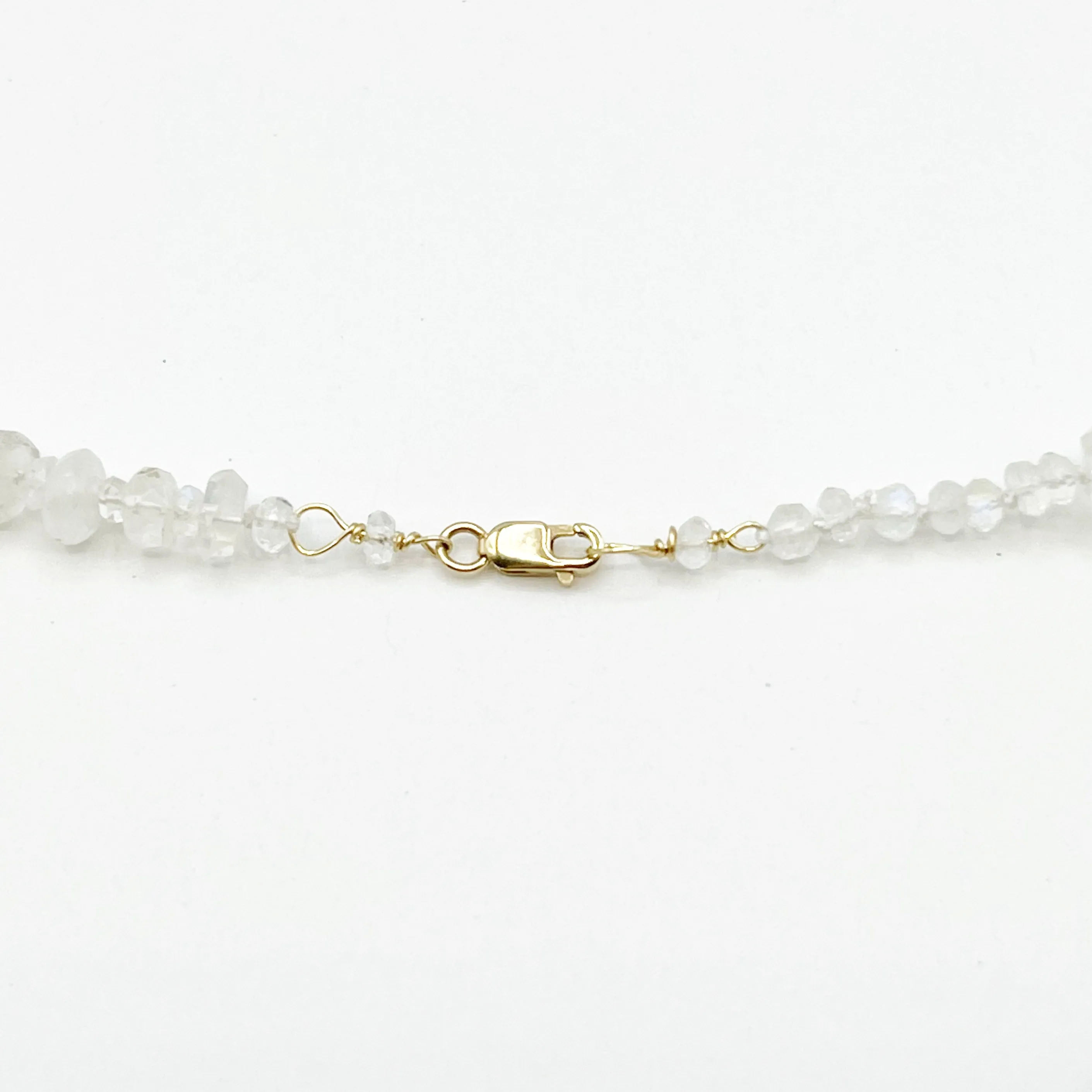 Moonstones South Sea Pearls and Bright Gold Accent Necklace