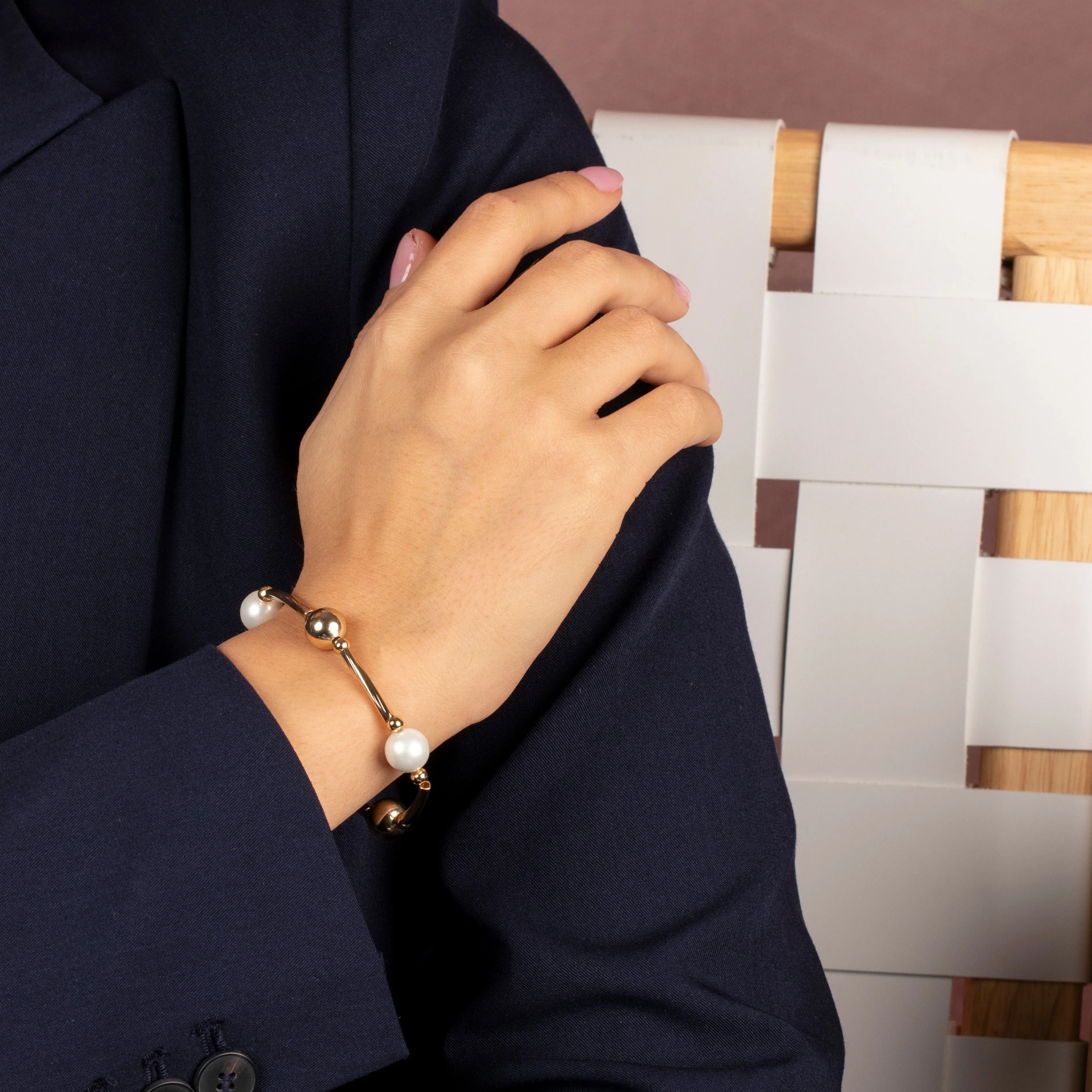 Multi Ball X Pearl Bracelet