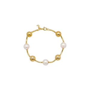Multi Ball X Pearl Bracelet