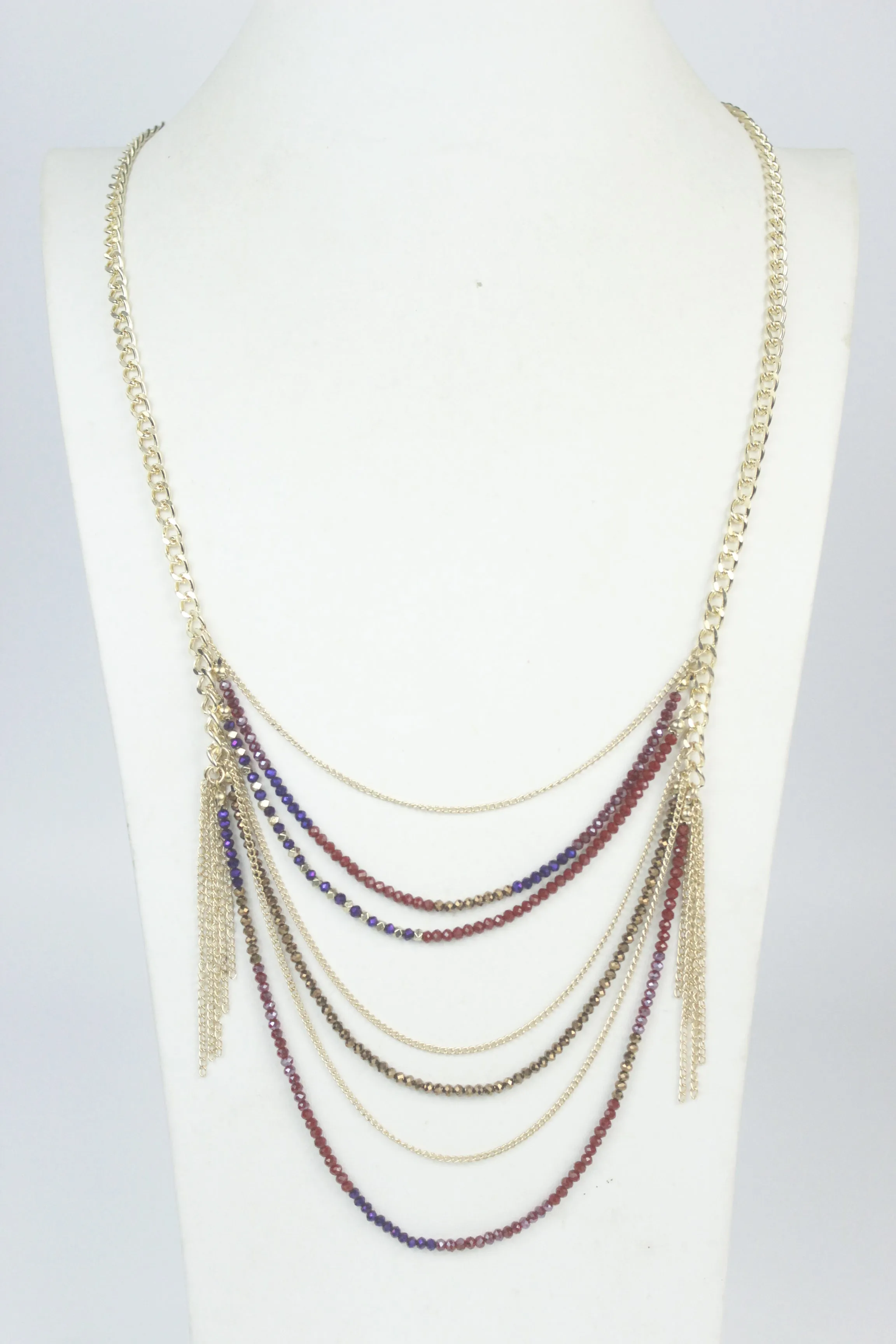 Multi-layer Crystal Beaded Necklaces N2661