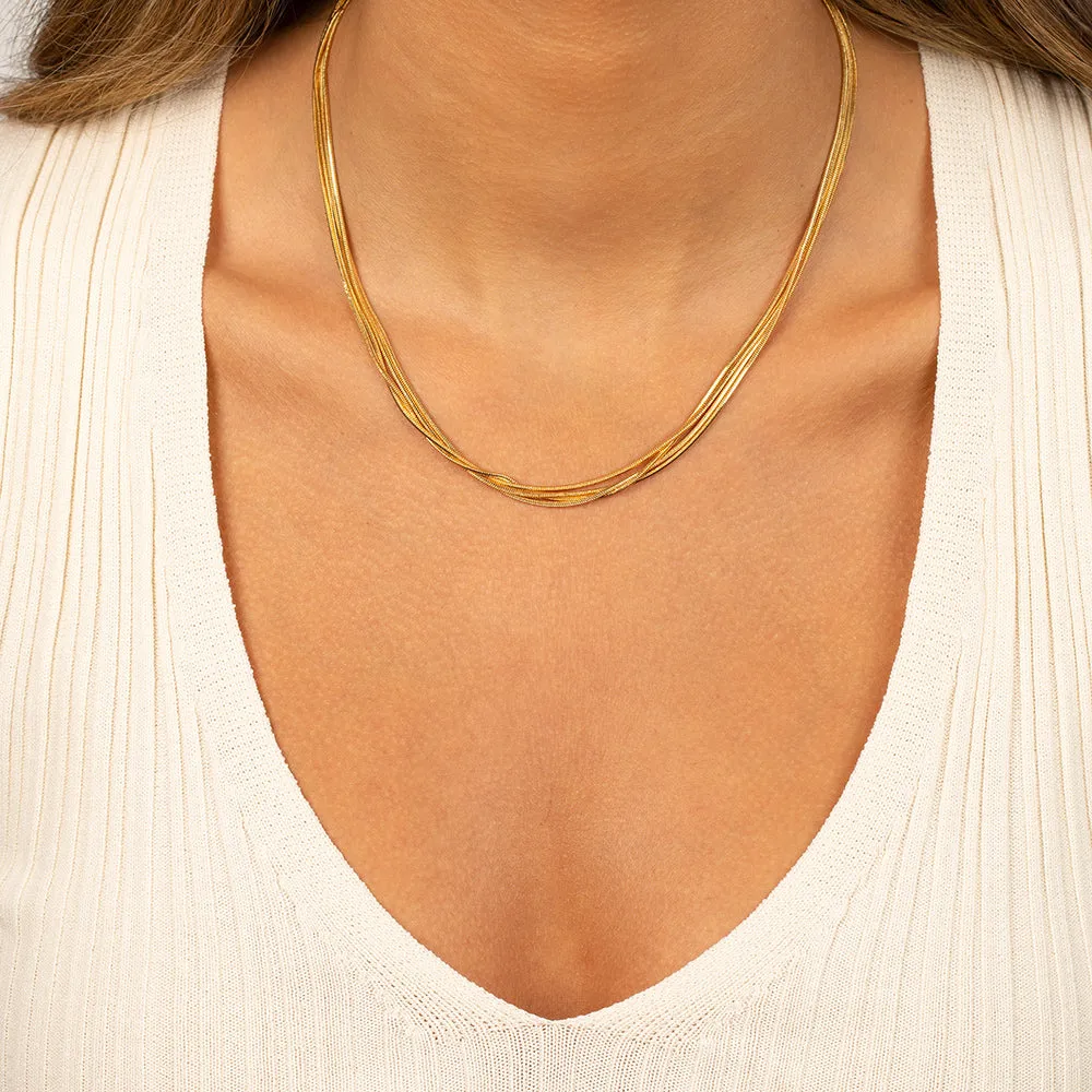Multi Strand Snake Chain Necklace