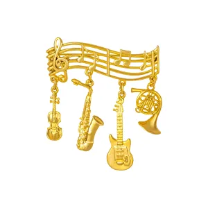 Music Gold Brooch