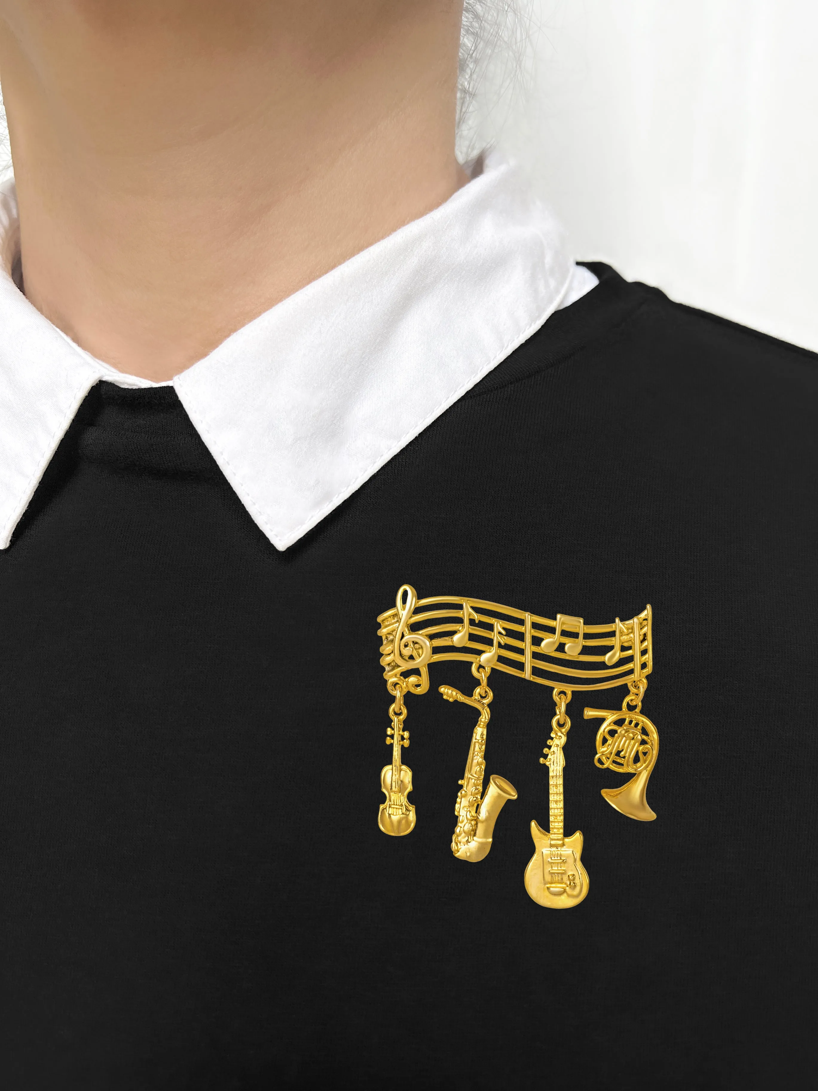 Music Gold Brooch
