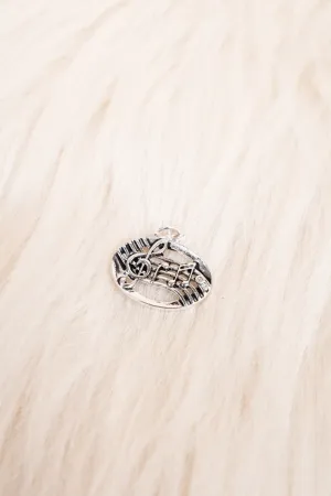 Music Notes Silvertone Pendant