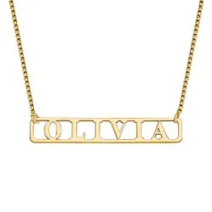 Name Bar Necklace with Chain Included Jewelry