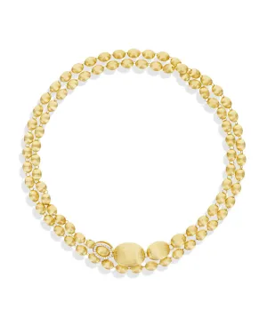 Nanis 18k Yellow Gold Boules and Diamonds Convertible Necklace