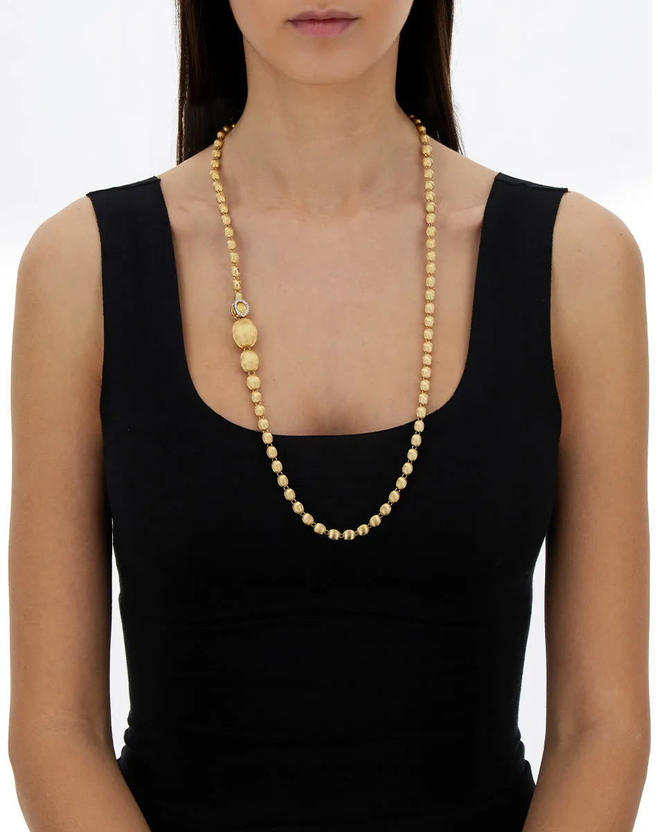 Nanis 18k Yellow Gold Boules and Diamonds Convertible Necklace