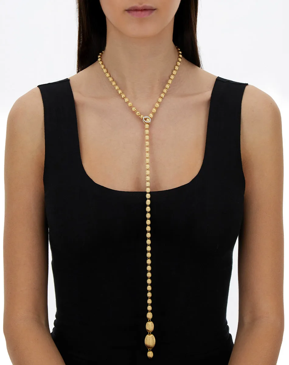 Nanis 18k Yellow Gold Boules and Diamonds Convertible Necklace