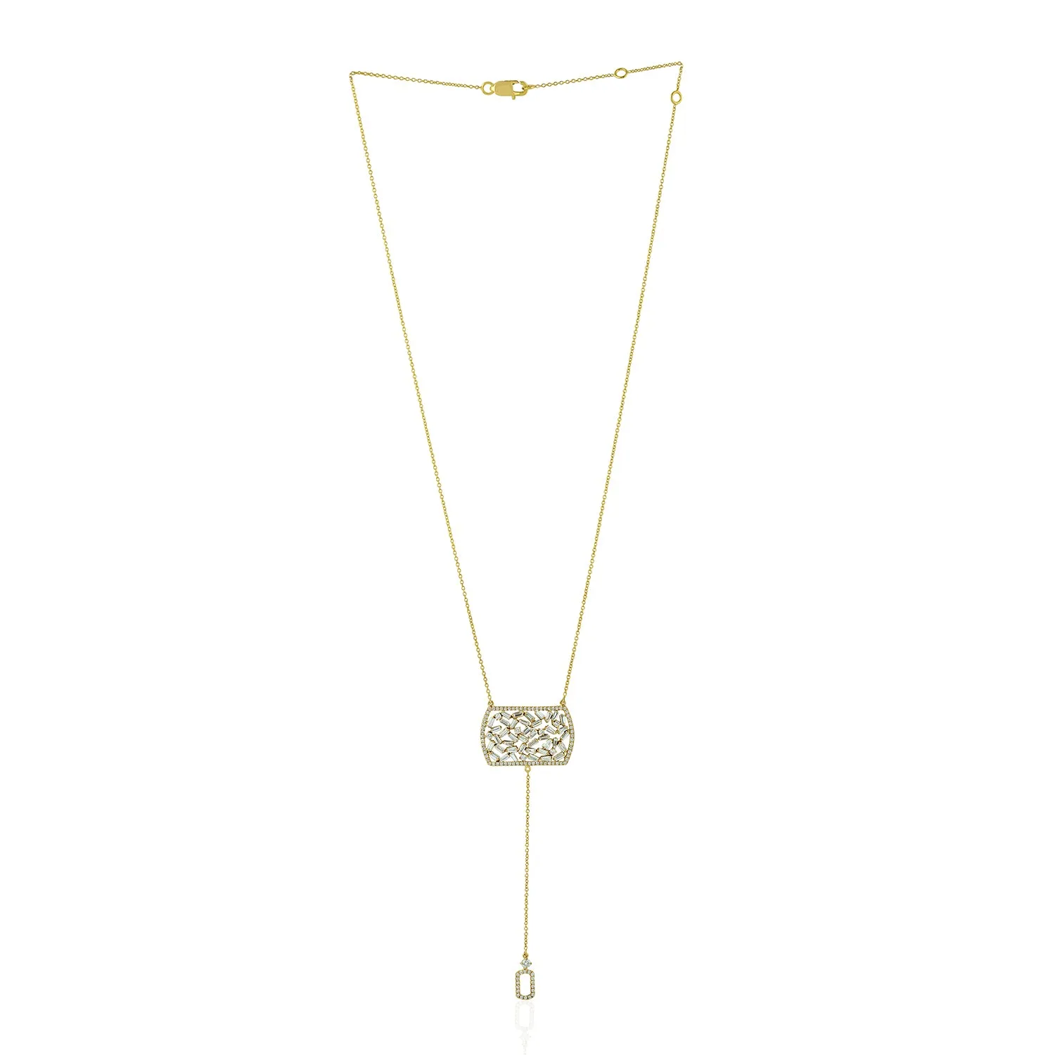 Natural Baguette Dog Tag In Yellow Gold Designer Choker Necklace For Her on Sale