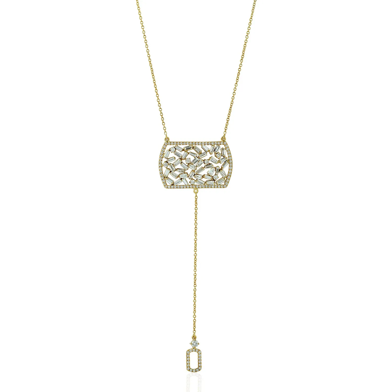 Natural Baguette Dog Tag In Yellow Gold Designer Choker Necklace For Her on Sale