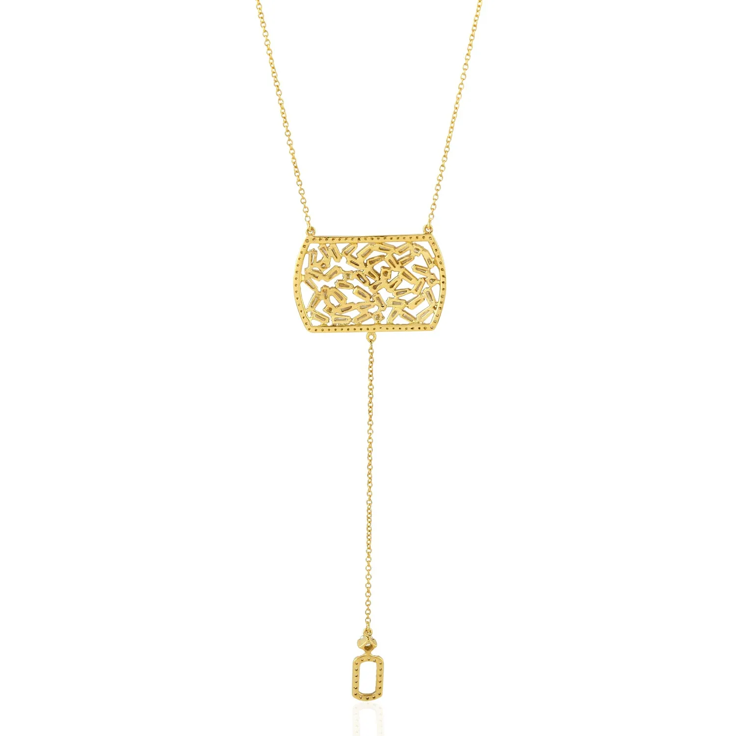 Natural Baguette Dog Tag In Yellow Gold Designer Choker Necklace For Her on Sale