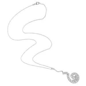 Natural Diamond Pendant 18k White Gold Chain Choker Necklace Fashion Jewelry