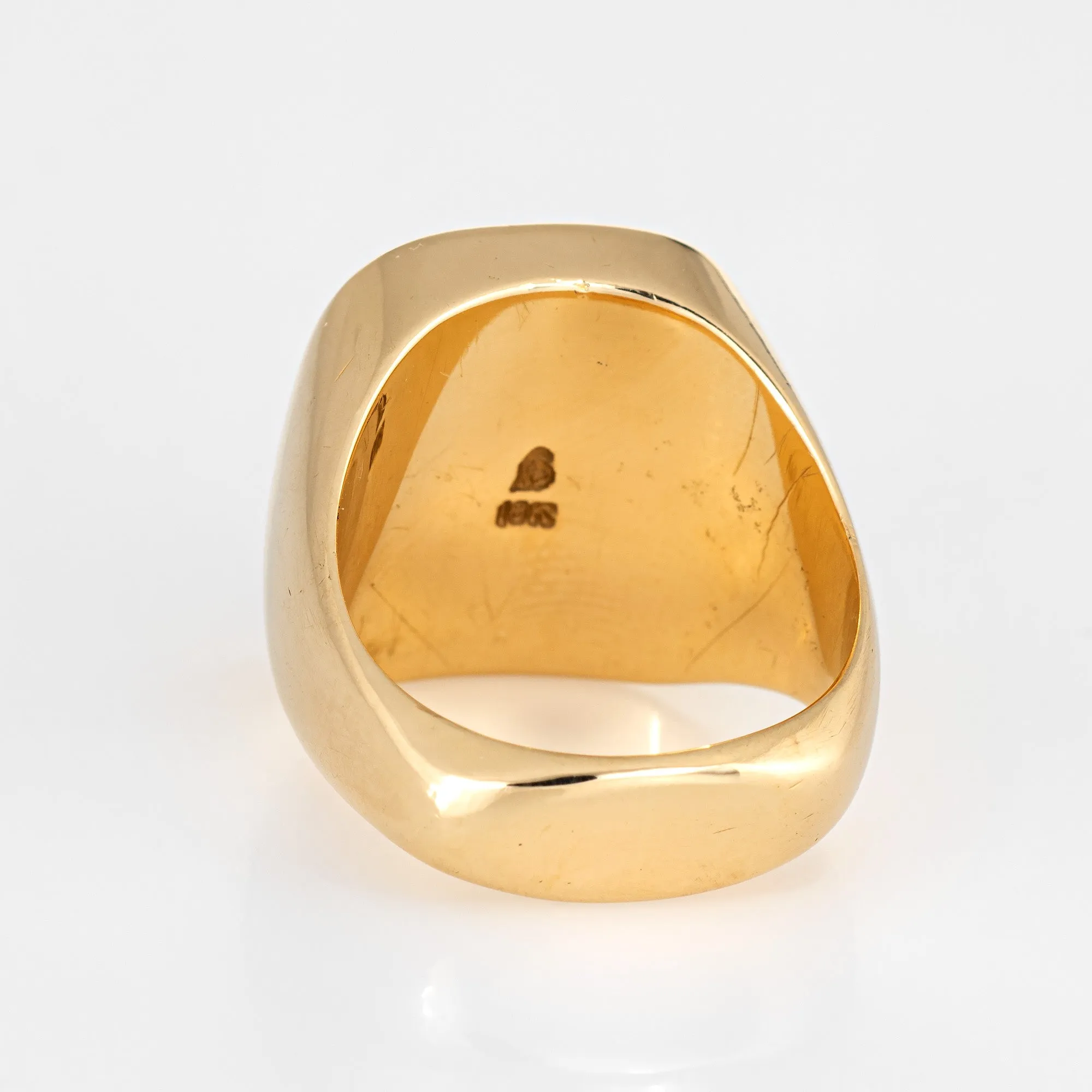 Natural Gold in Ironstone Ring Heavy 21.4g Vintage 18k Men's Signet 7.5 Jewelry