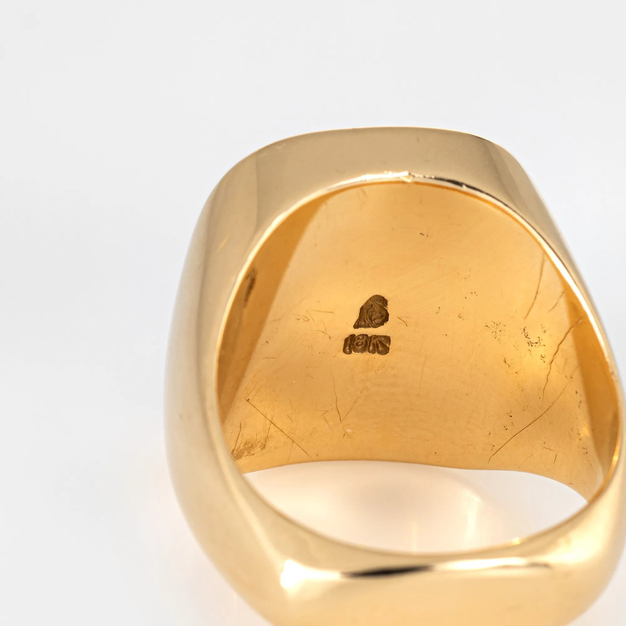 Natural Gold in Ironstone Ring Heavy 21.4g Vintage 18k Men's Signet 7.5 Jewelry