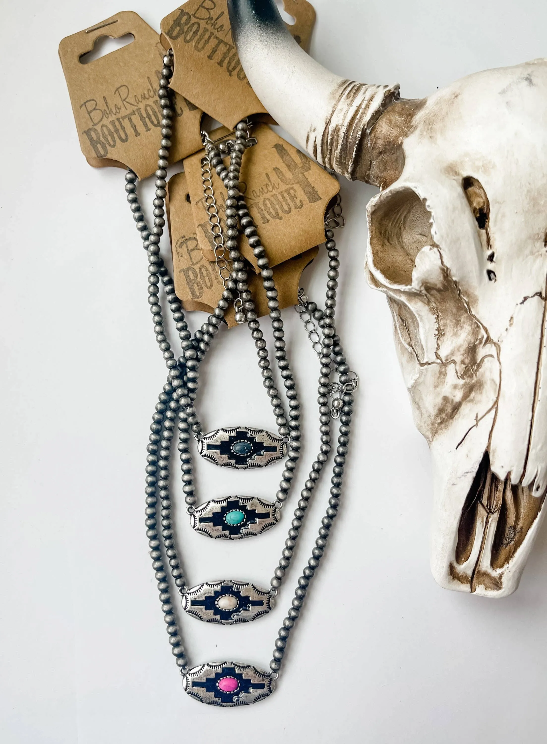 Navajo Bead Choker Western Pendant Necklace