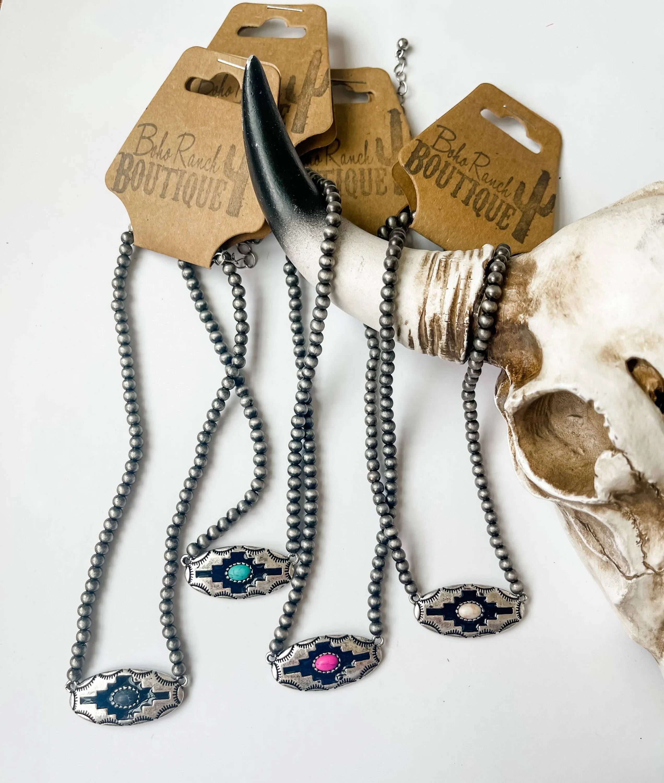 Navajo Bead Choker Western Pendant Necklace