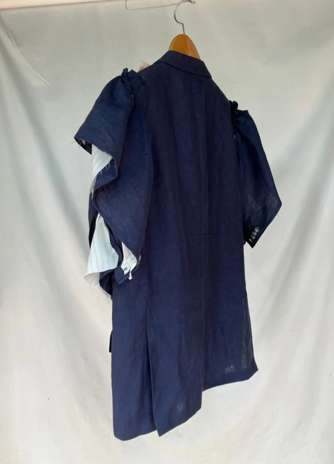 Navy Deconstructed Blazer with stripe