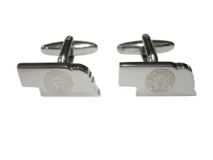 Nebraska State Map Shape and Flag Design Cufflinks