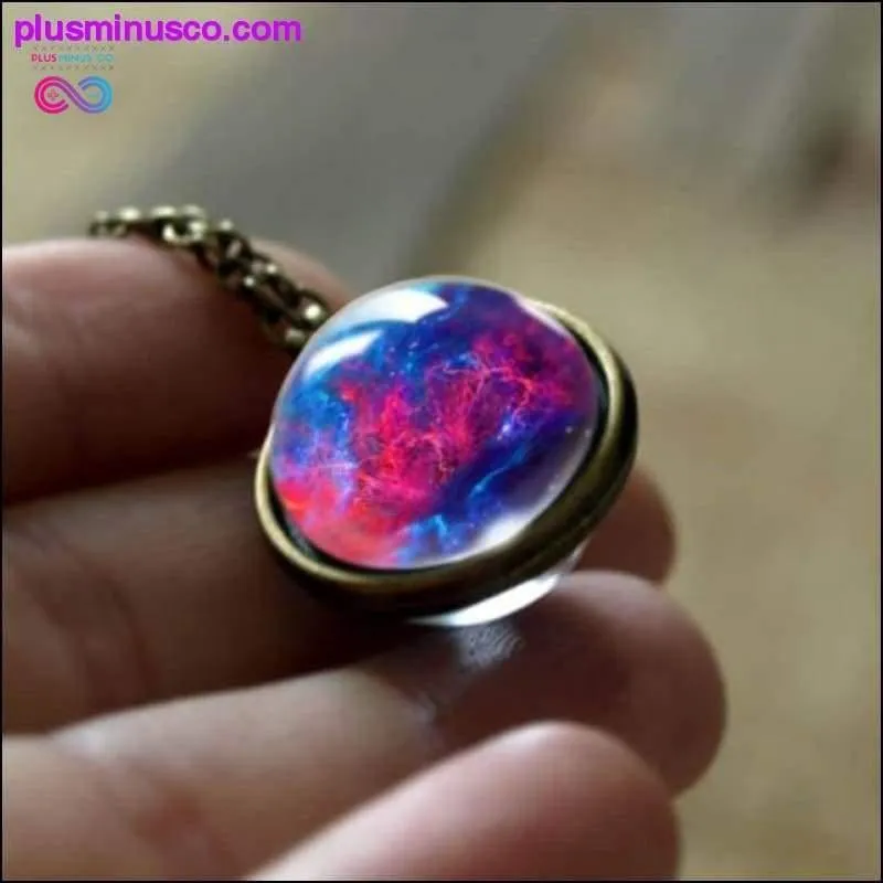 Nebula Galaxy Double Sided Pendant Necklace ||