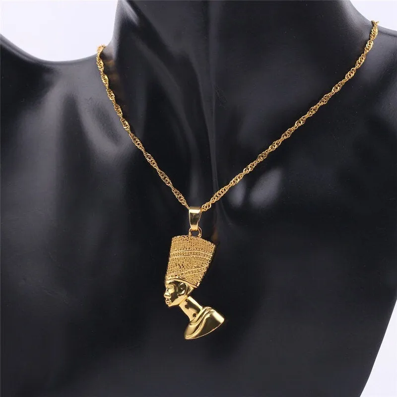 Nefertiti  necklace, male Nefertiti choker necklace , ancient Egypt necklace ,   ,gold Nefertiti pendant,Egyptian Jewelry