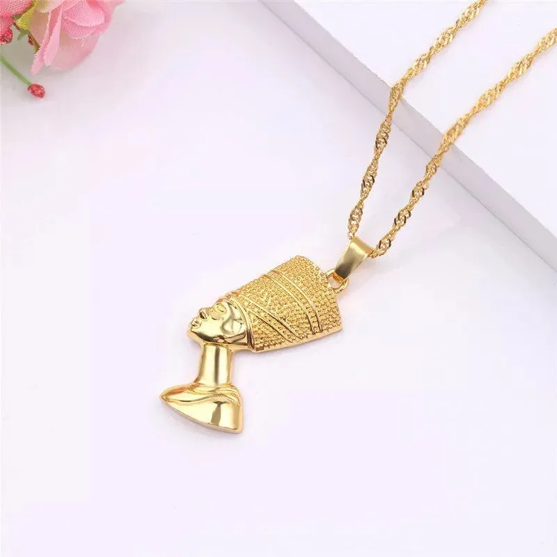 Nefertiti  necklace, male Nefertiti choker necklace , ancient Egypt necklace ,   ,gold Nefertiti pendant,Egyptian Jewelry