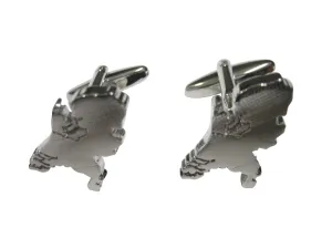 Netherlands Map Shape and Flag Design Cufflinks