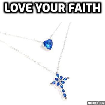 New Blue Crystal Heart Cross Pendant