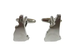 New Hampshire State Map Shape and Flag Design Cufflinks