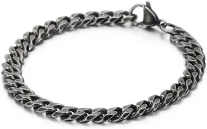 NEW Homxi Bracelet Ancient Silver Men, Bracelets for Men Stainless Steel 7MM Curb Chain Chain Bracelet for Men Ancient Silver