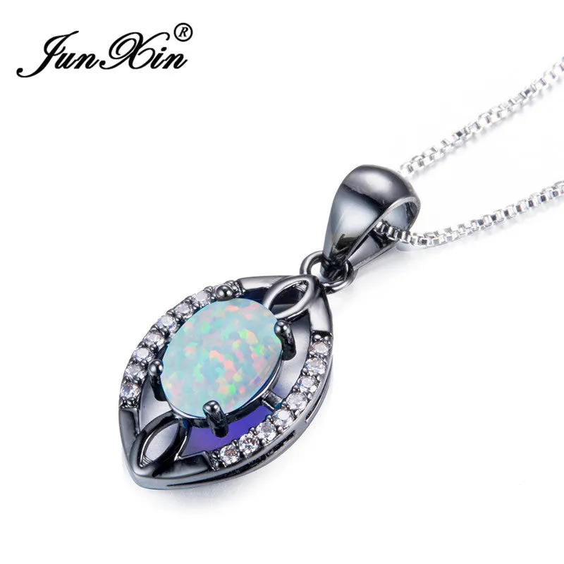 New Stylish Retro Black Gold Filled Zircon Water Drop Rainbow