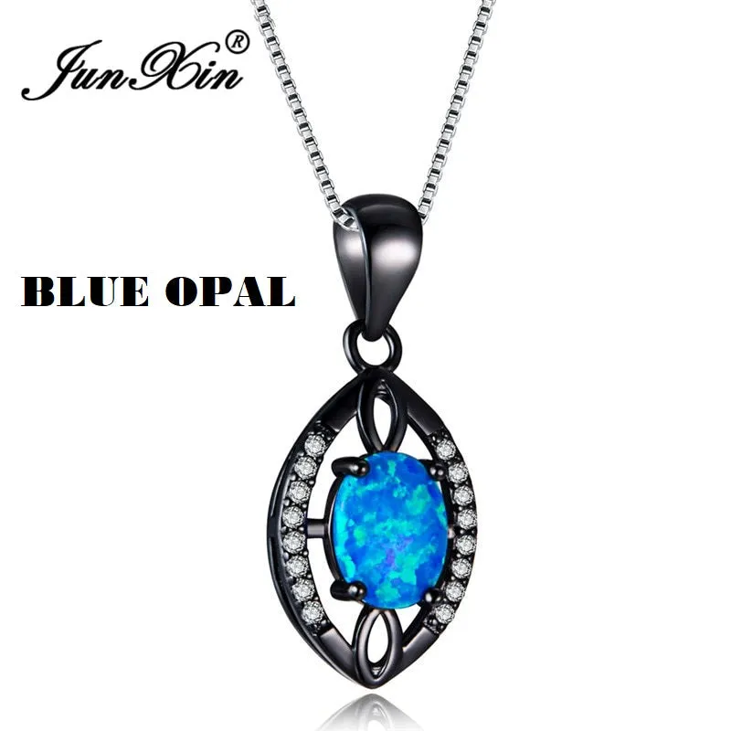 New Stylish Retro Black Gold Filled Zircon Water Drop Rainbow