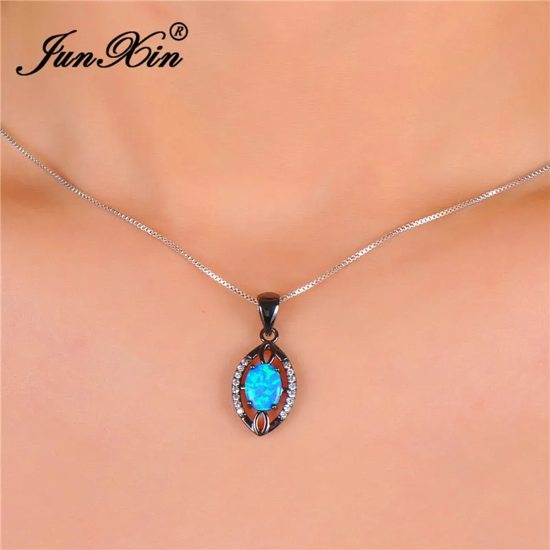New Stylish Retro Black Gold Filled Zircon Water Drop Rainbow