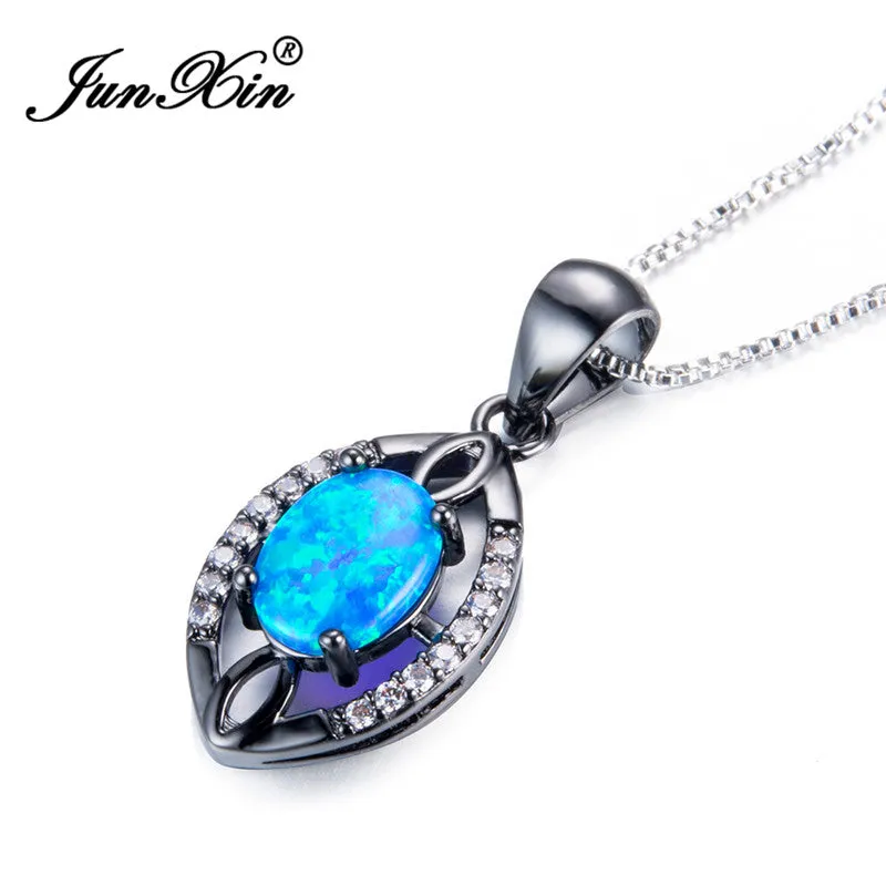 New Stylish Retro Black Gold Filled Zircon Water Drop Rainbow