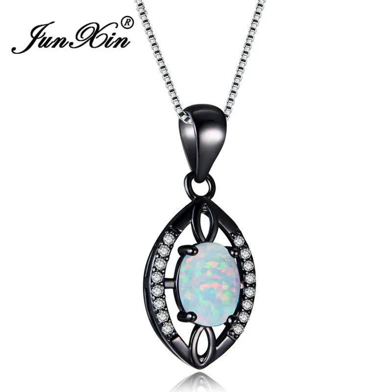 New Stylish Retro Black Gold Filled Zircon Water Drop Rainbow