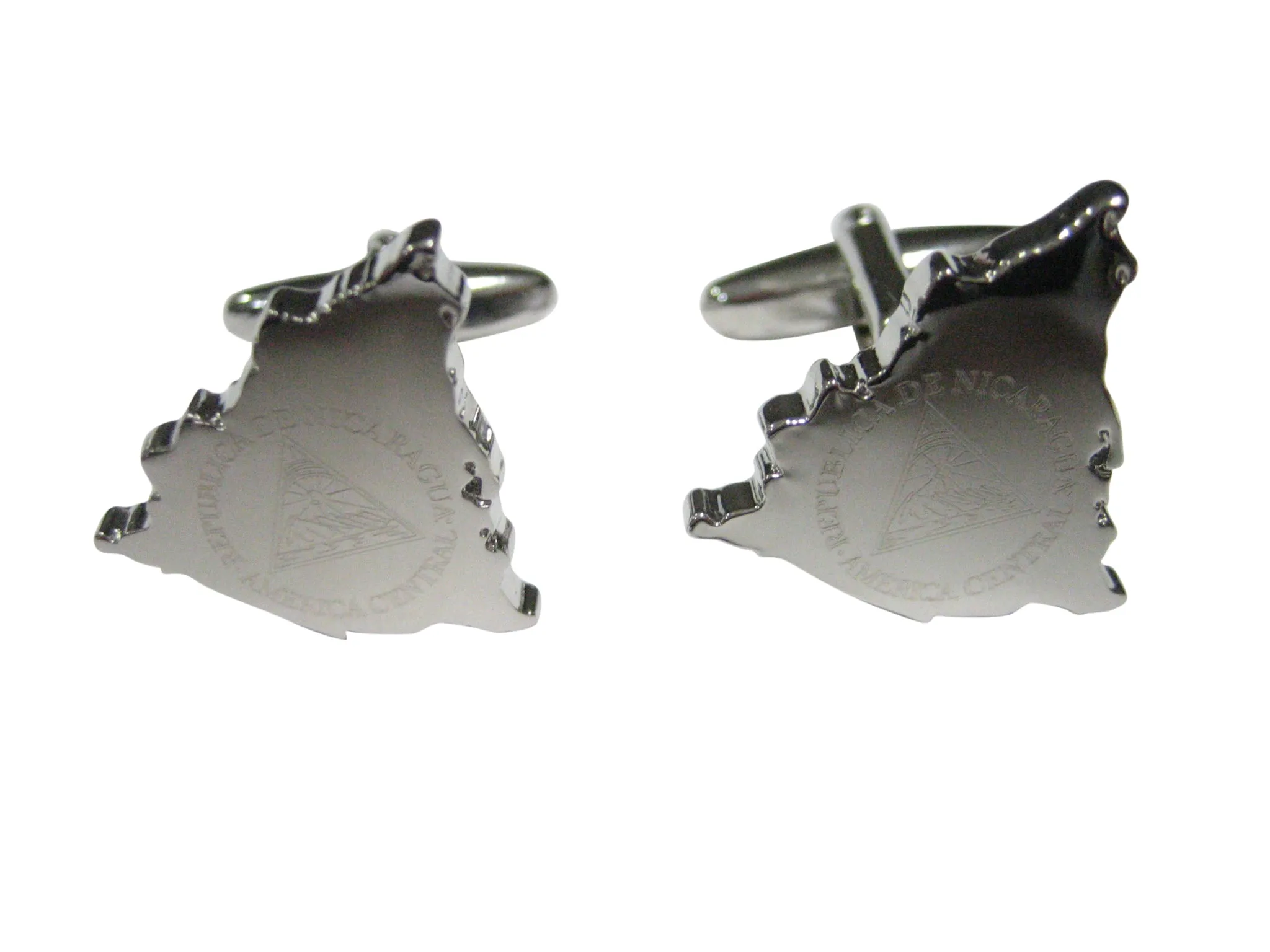 Nicaragua Map Shape and Flag Design Cufflinks