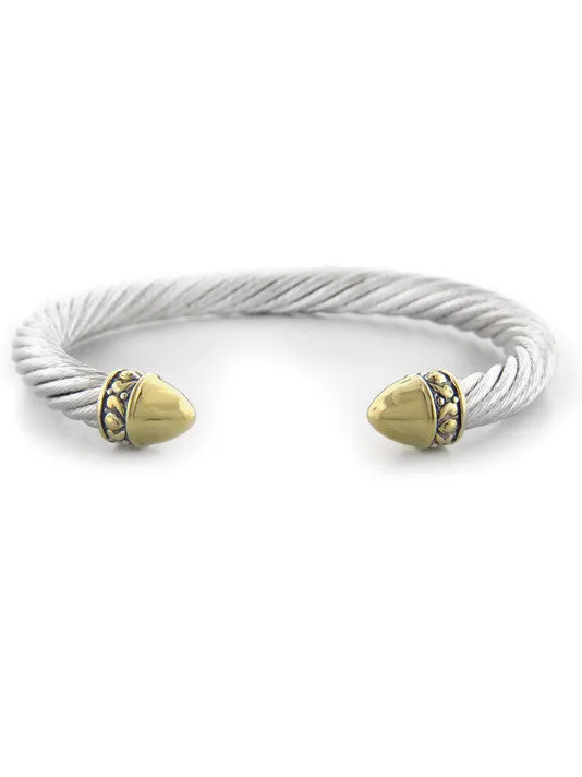 Nouveau Gold Dome Large Bullet Wire Cuff
